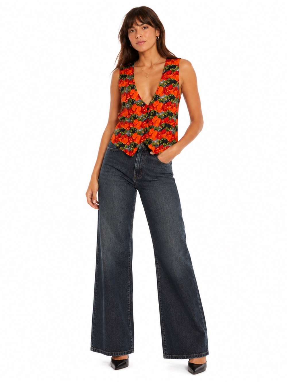 Vintage Basic Editions Halloween V-Neck Vest